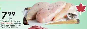 Sobeys Compliments fresh air-chilled boneless skinless chicken breast family size offer