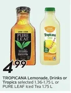 Sobeys Tropicana lemonade, drinks or tropics offer