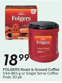 Sobeys Folgers roast & ground coffee offer