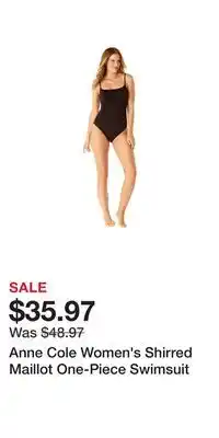 Sport Chek Anne Cole Women's Shirred Maillot One-Piece Swimsuit offer