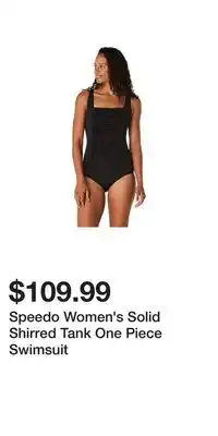 Sport Chek Speedo Women's Solid Shirred Tank One Piece Swimsuit offer