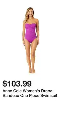 Sport Chek Anne Cole Women's Drape Bandeau One Piece Swimsuit offer