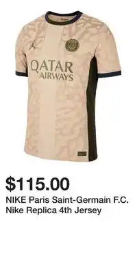 Sport Chek NIKE Paris Saint-Germain F.C. Nike Replica 4th Jersey offer