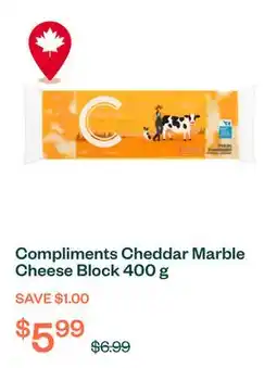 Voilà Compliments Cheddar Marble Cheese Block 400 g offer