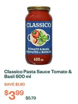 Voilà Classico Pasta Sauce Tomato & Basil 600 ml offer