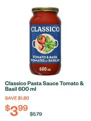 Voilà Classico Pasta Sauce Tomato & Basil 600 ml offer