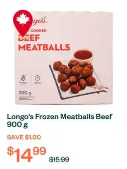 Voilà Longo's Frozen Meatballs Beef 900 g offer