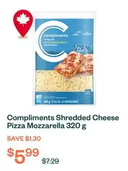 Voilà Compliments Shredded Cheese Pizza Mozzarella 320 g offer