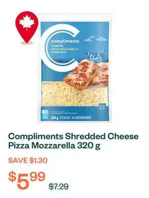 Voilà Compliments Shredded Cheese Pizza Mozzarella 320 g offer