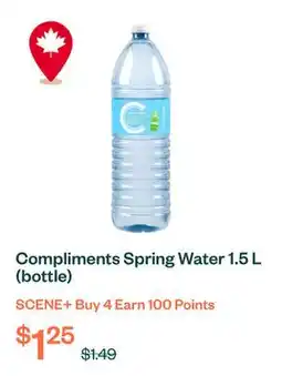 Voilà Compliments Spring Water 1.5 L (bottle) offer