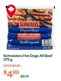 Voilà Schneiders Hot Dogs All Beef 375 g offer