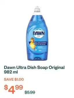 Voilà Dawn Ultra Dish Soap Original 982 ml offer