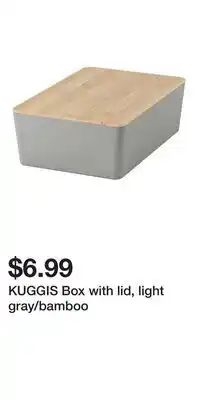 IKEA KUGGIS Box with lid, light gray/bamboo offer