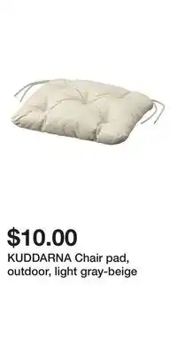 IKEA KUDDARNA Chair pad, outdoor, light gray-beige offer