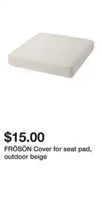 IKEA FRÖSÖN Cover for seat pad, outdoor beige offer