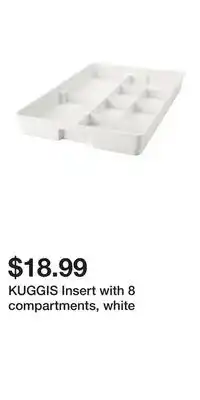 IKEA KUGGIS Insert with 8 compartments, white offer