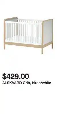 IKEA ÄLSKVÄRD Crib, birch/white offer
