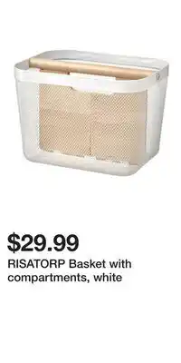 IKEA RISATORP Basket with compartments, white offer