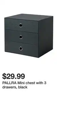 IKEA PALLRA Mini chest with 3 drawers, black offer