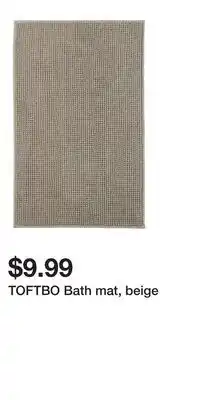 IKEA TOFTBO Bath mat, beige offer