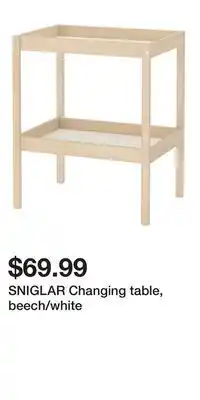 IKEA SNIGLAR Changing table, beech/white offer