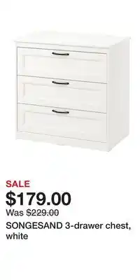 IKEA SONGESAND 3-drawer chest, white offer
