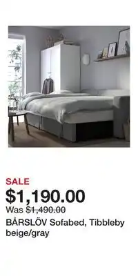 IKEA BÅRSLÖV Sofabed, Tibbleby beige/gray offer