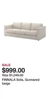 IKEA FINNALA Sofa, Gunnared beige offer