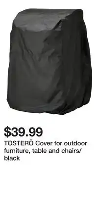IKEA TOSTERÖ Cover for outdoor furniture, table and chairs/black offer