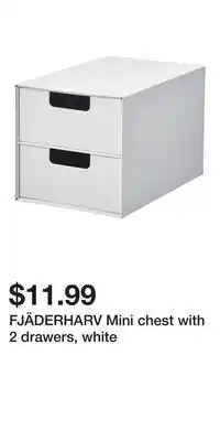 IKEA FJÄDERHARV Mini chest with 2 drawers, white offer