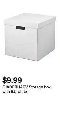 IKEA FJÄDERHARV Storage box with lid, white offer