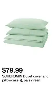 IKEA SCHERSMIN Duvet cover and pillowcase(s), pale green offer