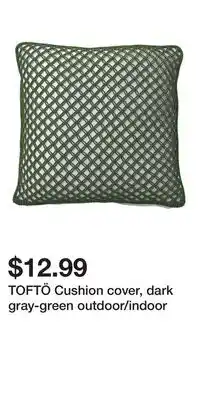 IKEA TOFTÖ Cushion cover, dark gray-green outdoor/indoor offer