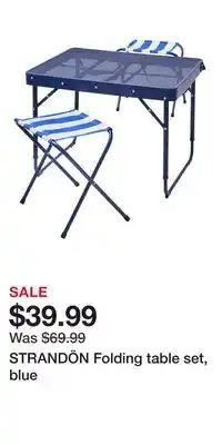 IKEA STRANDÖN Folding table set, blue offer