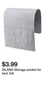 IKEA SILÄNG Storage pocket for bed, felt offer