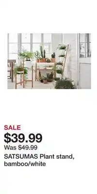 IKEA SATSUMAS Plant stand, bamboo/white offer