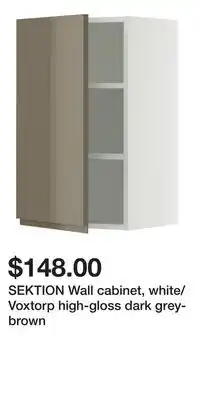 IKEA SEKTION Wall cabinet, white/Voxtorp high-gloss dark grey-brown offer