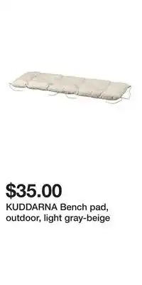 IKEA KUDDARNA Bench pad, outdoor, light gray-beige offer