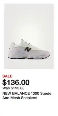 Holt Renfrew NEW BALANCE 1000 Suede And Mesh Sneakers offer