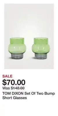Holt Renfrew TOM DIXON Set Of Two Bump Short Glasses offer