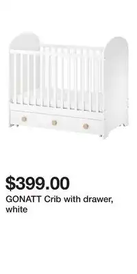 IKEA GONATT Crib with drawer, white offer