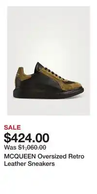 Holt Renfrew MCQUEEN Oversized Retro Leather Sneakers offer