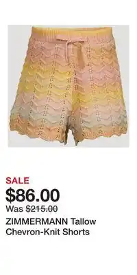 Holt Renfrew ZIMMERMANN Tallow Chevron-Knit Shorts offer