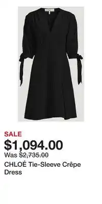 Holt Renfrew CHLOÉ Tie-Sleeve Crêpe Dress offer