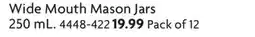 Home Hardware Wide Mouth Mason Jars offer