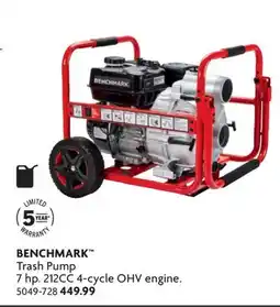 Home Hardware Trash Pum7p hp. 212CC 4-cycle OHV engine offer