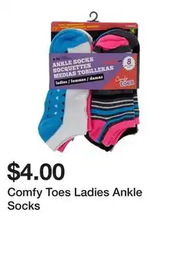Dollarama Comfy Toes Ladies Ankle Socks offer