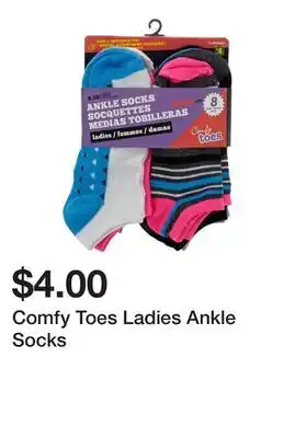 Dollarama Comfy Toes Ladies Ankle Socks offer