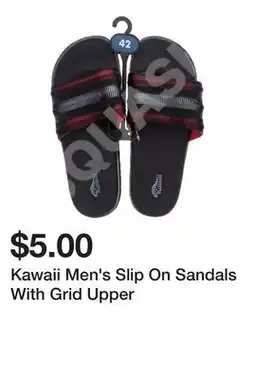 Dollarama Kawaii Men's Slip On Sandals With Grid Upper offer