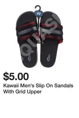 Dollarama Kawaii Men's Slip On Sandals With Grid Upper offer